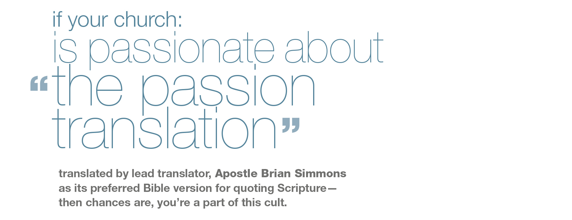 NAR, the passion translation, The Passion Translation, the Passion Translation, TPT, Brian Simmons